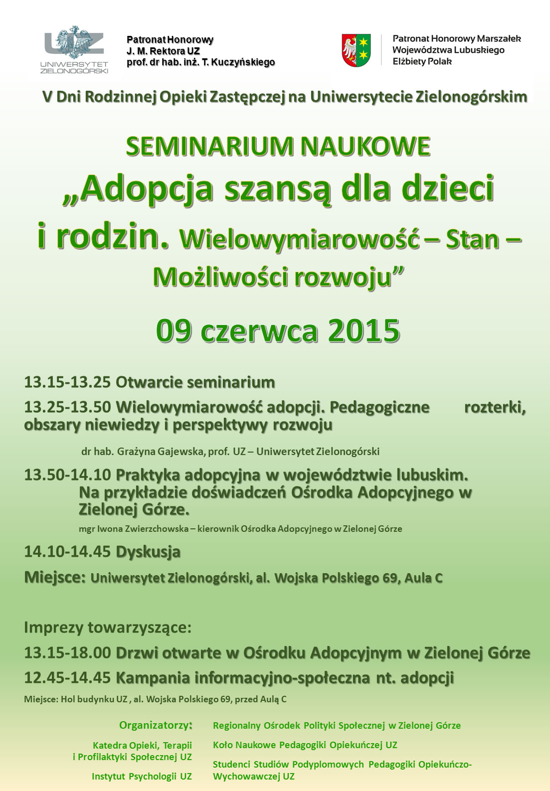 Seminarium naukowe Adopcja szansą dla dzieci i rodzin 9.06.2015 plakat.jpg