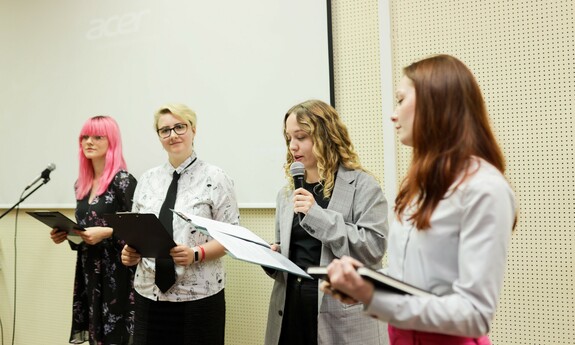 Koło Naukowe Anim@cja: Natalia Zambroziewicz, Magdalena Pietrzykowska, Agnieszka Wilkowska, Kornelia Dąbrowska, fot. organizator  