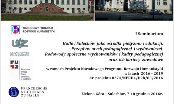 Halle i  Sulechów jako ośrodki pietyzmu i edukacji – seminarium na UZ