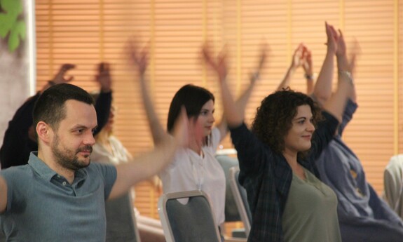 Warsztaty „Wellbeing w praktyce – dobre samopoczucie, większa efektywność”; fot. J. Czarnecka
