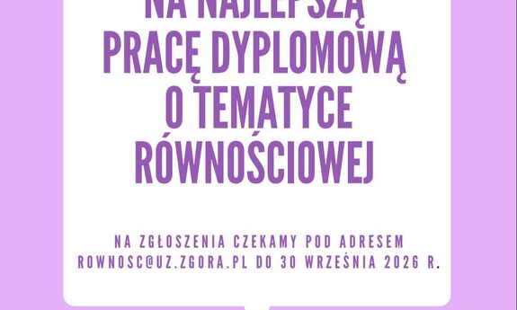 Kolejna edycja konkursu na najlepszą pracę dyplomową o tematyce równościowej
