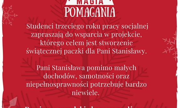 Studenci organizują świąteczną paczkę dla Pani Stanisławy