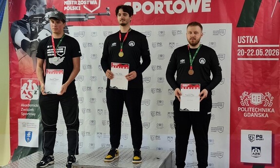 Jakub Rosa - I miejsce, Piotr Bujewicz - III miejsce w konkurencji Pistolet szybkostrzelny 2x30 Mężczyzn w klasyfikacji UNI