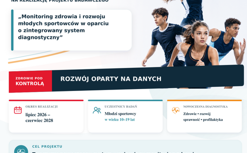 Projekt „Monitoring zdrowia i rozwoju młodych sportowców w oparciu o zintegrowany system diagnostyczny” z dofinasowniem MNiSW