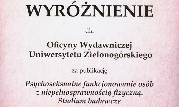 Wyróżnienie dla Oficyny Wydawniczej UZ na Targach Książki w Poznaniu